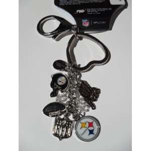  NFL Pittsburgh Steelers Keychain Metal Keyring with Charms 