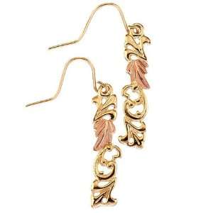 Stamper 12K Black Hills Gold Womens Gold French Hook Earrings. E1626 