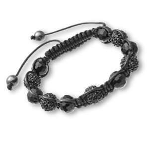  Idolise Bracelet Black Sparkly Black Faceted Beads 