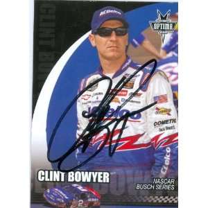  Clint Bowyer Autographed/Hand Signed Trading Card (Auto 