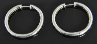   40 CT Natural Diamond Inside Out Pave 24mm Round Hoop Earrings  
