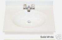 NEW WHITE CULTURED MARBLE VANITY TOP FOR BATH SINK 37  