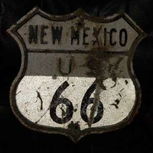 Old Original New Mexico US Route 66 Highway Gas Oil Emb. Diecut Shield 