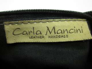 CARLA MANCINI Black Pebbled Leather Shoulderbag Handbag  