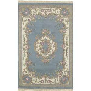   Hand Knotted wool area Rug avalon blue ivory 2x3
