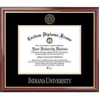 INDIANA UNIVERSITY Diploma Frame with Artwork in Standard Black Frame 