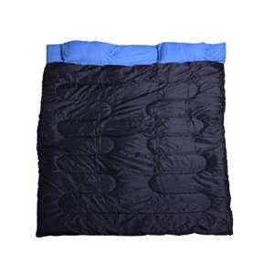  Aosom Two Person Double Wide Sleeping Bag   Blue / Black 