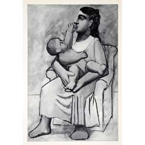  1965 Print Pablo Picasso Maternity Mother Baby Child 