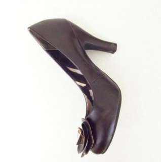 Madden Brown Round Toe Flower Rose Pumps Heel Shoes 6.5  