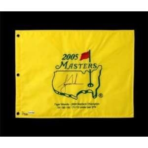  TIGER WOODS Autographed Golf Flag Masters LE/500 UDA 