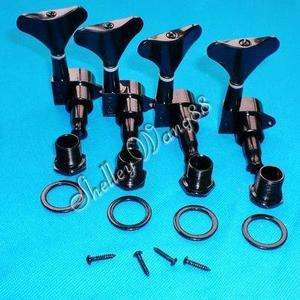   Inline Black Bass Tuners Machine Head Tuning Pegs Set 4 Left Handed