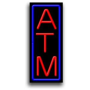 Neon Sign   ATM (vertical)   Large 13 x 32  Grocery 