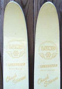 PAIR Chuck Stearns LUND Speedster WHITE ASH Water Skis  