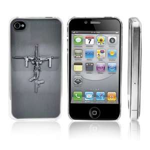 Transparent Silicon 4/4S iPhone Cover   Cross Gun with Jesus Christ 