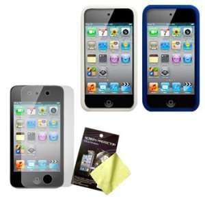  / Covers (White, Blue) & LCD Screen Guard / Protector for Apple iPod 