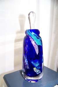 Jensen Kvarnes sgnd Dichroic Art Glass Perfume Bottle  