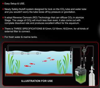 Aquarium CO2 ATOMIZER SYSTEM Diffuser 8/12mm Hose nano  