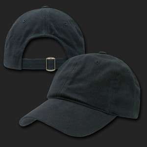 Black Low Crown Brushed Plain Solid Blank Golf Baseball Ball Cap Caps 