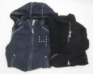 GIRLS LOT DIESEL T2 LOVE Blue Black Coat Rain Jacket XS  