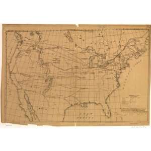  1853 Railroad map of Outline of the U.S.