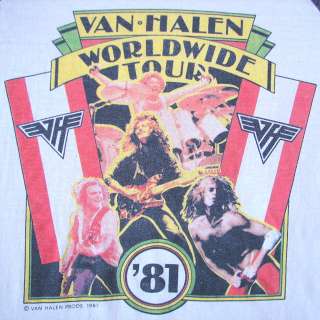 Vintage 1981 VAN HALEN shirt FAIR WARNING Tour Los Angeles XLNT 6/21 