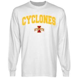 ISU Cyclones Tshirt  Iowa State Cyclones White Logo Arch Long Sleeve 