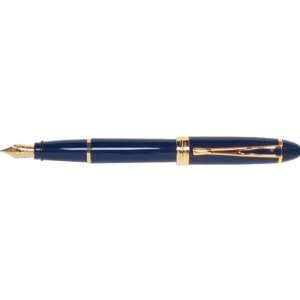   Deluxe Blue Fountain Pen with 14K Gold Italics Nib