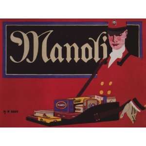  MANOLI CIGARRETE VENDOR VINTAGE POSTER REPRO