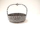 BASKET Antique Derby Silver Co Victorian Repousse Handled SilverPlate 
