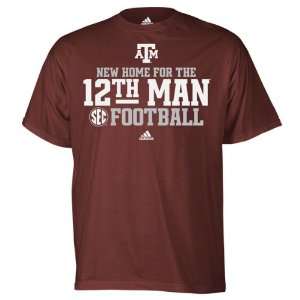  Texas A&M Aggies Maroon adidas New Home T Shirt Sports 