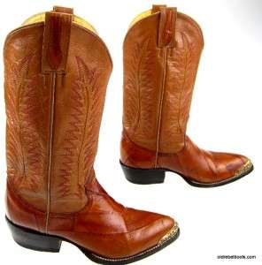   EELSKIN Rock n Roll Cowboy Boots Gold Filigree Tips Women 9.5  