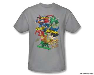 Licensed JLA Justice League Collage Adult Shirt S 3XL  