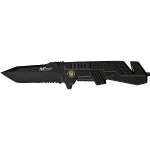 MTech Knives 510PL Part Serrated Police Rescue Folder Linerlock Knife 
