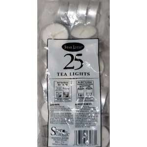 Star Lytes Pack of 25 White Tea Lights Candles Unscented 1.5 with 