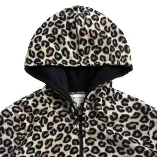 Vancl Leopard Pattern Polar Fleece Hoody/Hoodies/Coat Gray(Women 