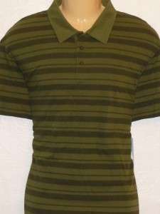 Life Is Good Golf Mens Green Stripe Polo Shirt NWT XL  