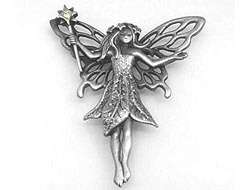 Fairy With Leaves Pewter Pin JJ Jonette Faerie Brooch  