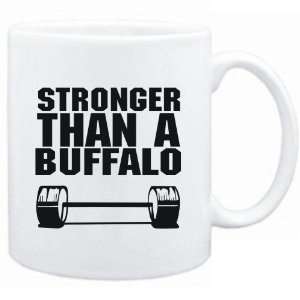  Mug White Stronger than a Buffalo  Animals Sports 