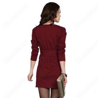 Korean Designer Fashion Womens OL Style Long Sleeve Slim Dress  