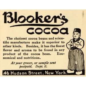  1909 Ad Blookers Cocoa Beverage Chocolate New York 
