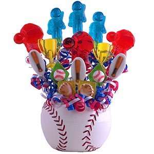 Baseball Player Lollipop Candy Bouquet  Grocery & Gourmet 