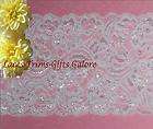 Lot 5 yds Bridal Edging / Scalloped Elastic Stretch Lace Trim  