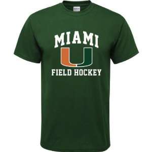 Miami Hurricanes Forest Green Youth Field Hockey Arch T Shirt  