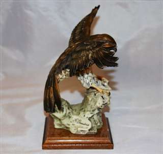 Capodimonte Eagle figurine by G.Armani, signed, almost 13 wing span 