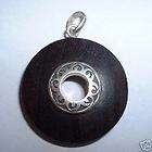 Pendant sono wood maori organic 925 silver clasp tribal PB107 hand 