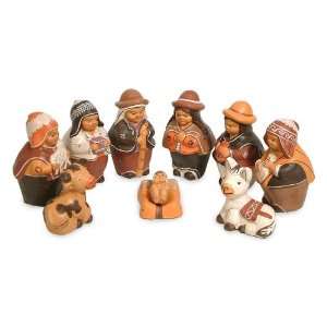 Ceramic nativity scene, Christmas Around the Manger  