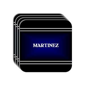 Personal Name Gift   MARTINEZ Set of 4 Mini Mousepad Coasters (black 