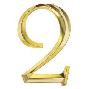  Classic Six Inch Brass House Number 2 Patio, Lawn 
