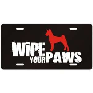    New  Basenji / Wipe Your Paws  License Plate Dog