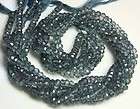 Full 13 strand teal blue coated QUARTZ faceted rondelle beads 5mm